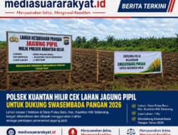 Polsek Kuantan Hilir Cek Lahan Jagung Pipil untuk Dukung Swasembada Pangan 2026