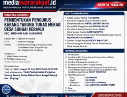 Pembentukan Pengurus Karang Taruna Tunas Mekar, Wujudkan Peran Aktif Pemuda Desa Sungai Keranji