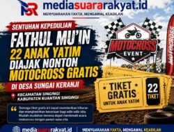 Kepedulian Fathul Mu’in: 22 Anak Yatim Diajak Nonton Motocross Gratis di Desa Sungai Keranji