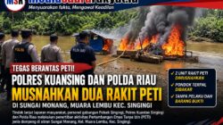 Operasi Gabungan Berhasil Tertibkan Aktivitas PETI di Sungai Monang, Dua Rakit Dimusnahkan