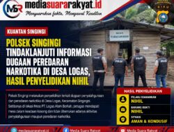 Polsek Singingi Tindaklanjuti Informasi Dugaan Peredaran Narkotika di Desa Logas, Hasil Penyelidikan Nihil